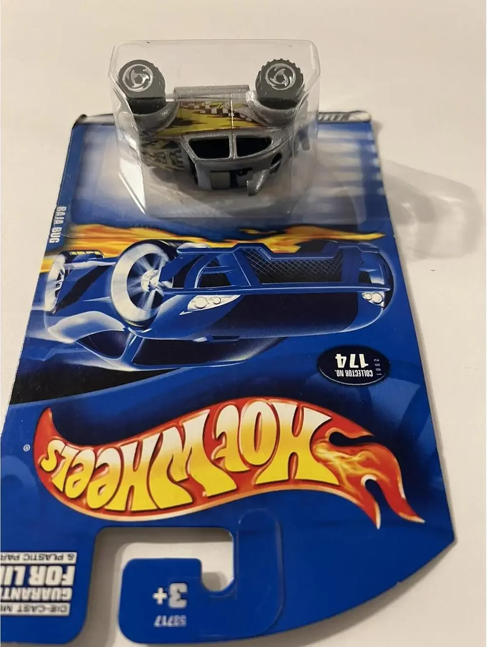 Hot Wheels #174 VW Baja Bug Silver Gray Sawblade Wheels 2001 New On Card
